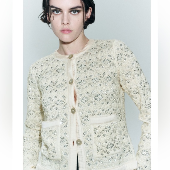 Zara beaded knit cardigan - Picture 4 of 10